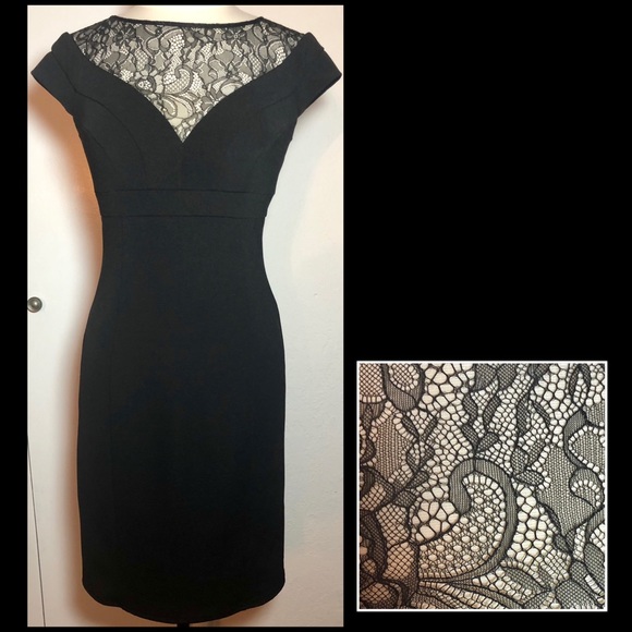 White House Black Market Dresses & Skirts - White House Black Market Lace Yoke Sheath Dress